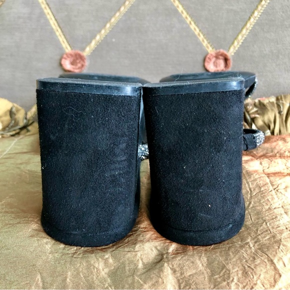 Sold Steve Madden Sandals Slides with High Heel in Silver Sparkle & Black (7.5) - Picture 6 of 7